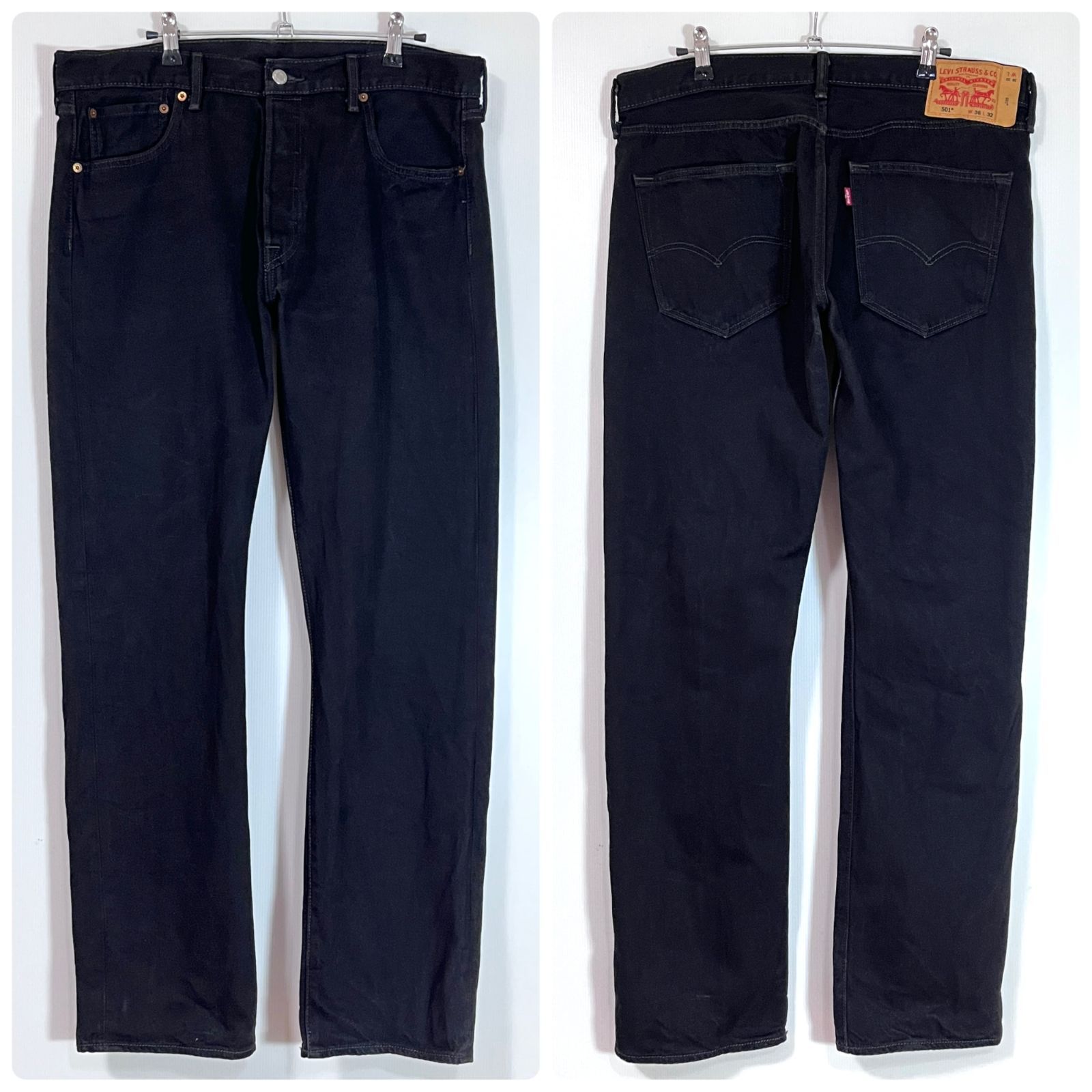 美品 Levi's リーバイス 501 W36 L32 後染め ブラックジーンズ 00501