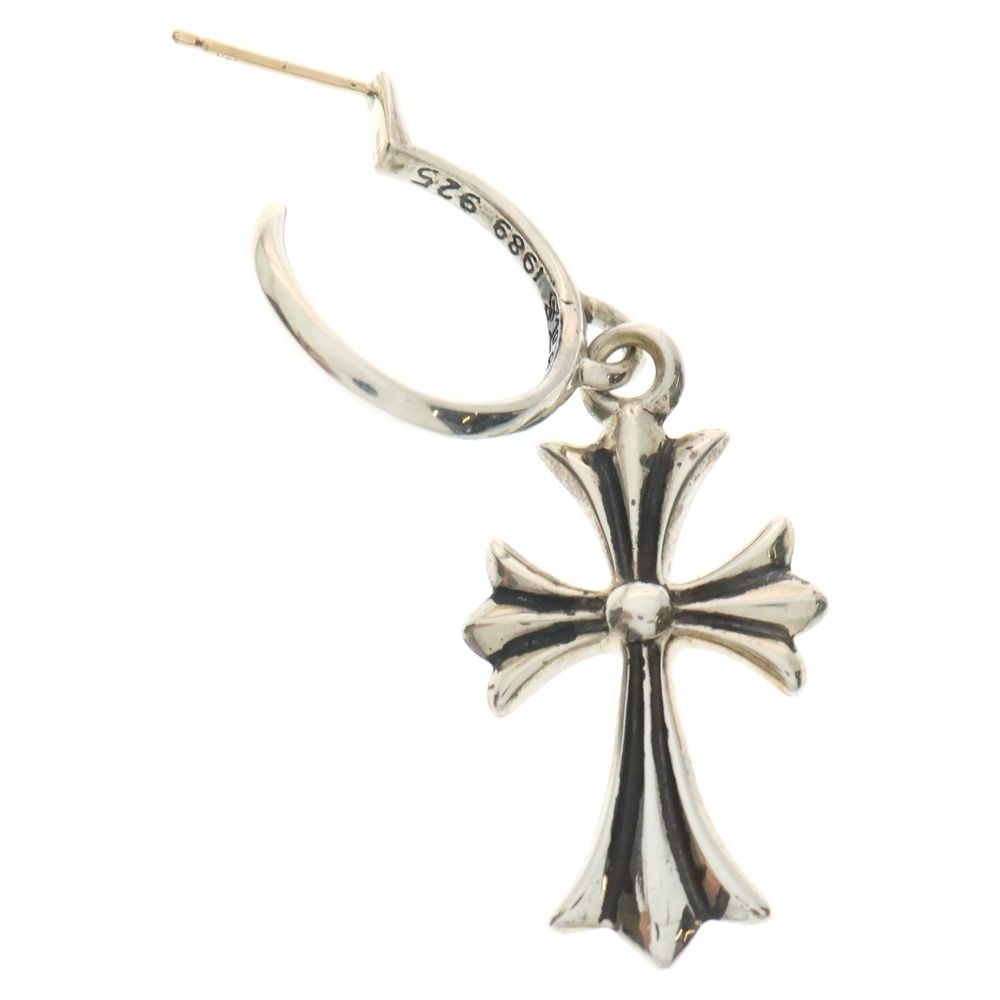 幸せな CHROME HEARTS クロムハーツ TINY CH CROSS タイニーCHクロス フープピアス シルバー BCA115 キャッチ無