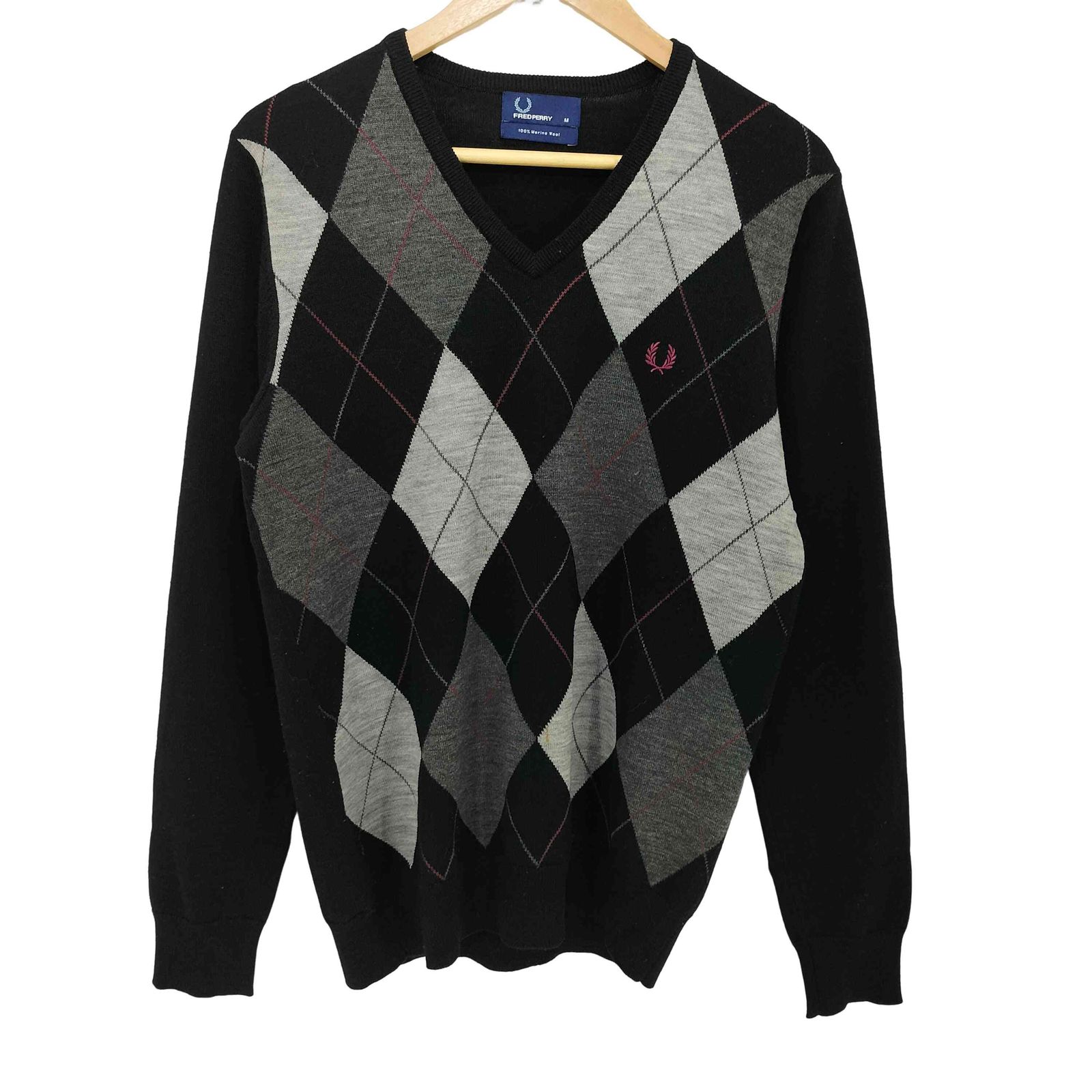 消費税無し フレッドペリー FRED PERRY アーガイル Vネック プルオーバー メンズウェア