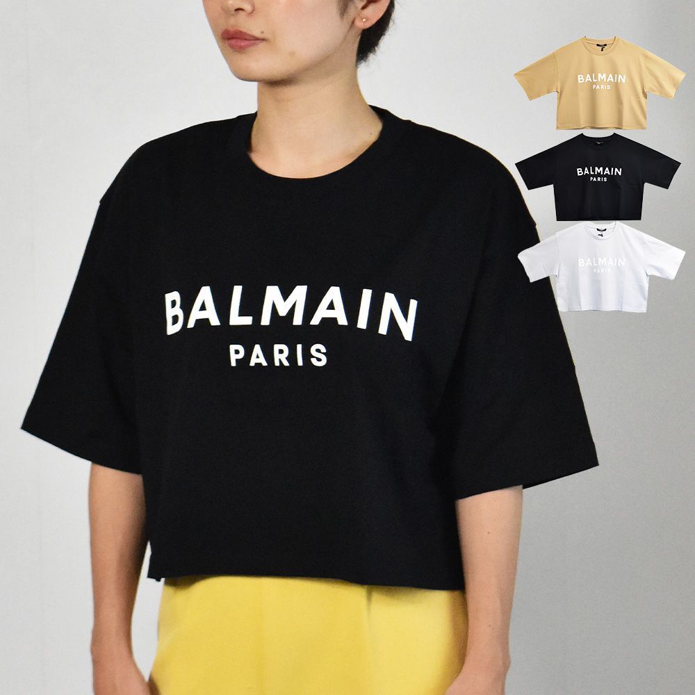 バルマン Tシャツ レディース ロゴ クロップ丈 半袖 半端丈 おしゃれ