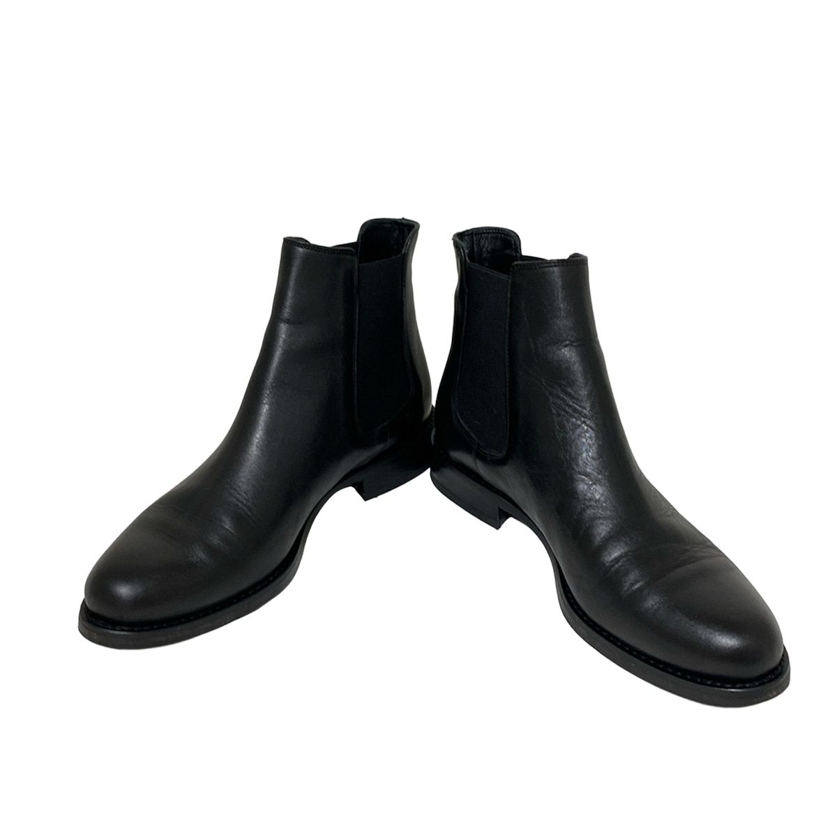 FABIO RUSCONI ファビオルスコーニ ショートブーツ 38 レディース - 黒 サイドゴア|アウトソール張替済 レザー