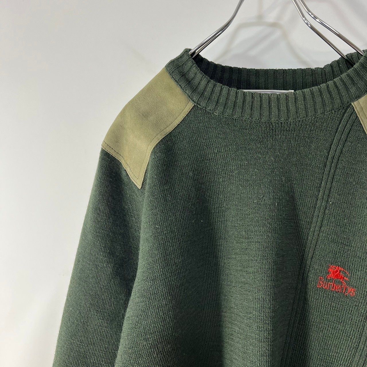 90s Burberry バーバリー セーター ニット エルボーパッチ - メルカリ