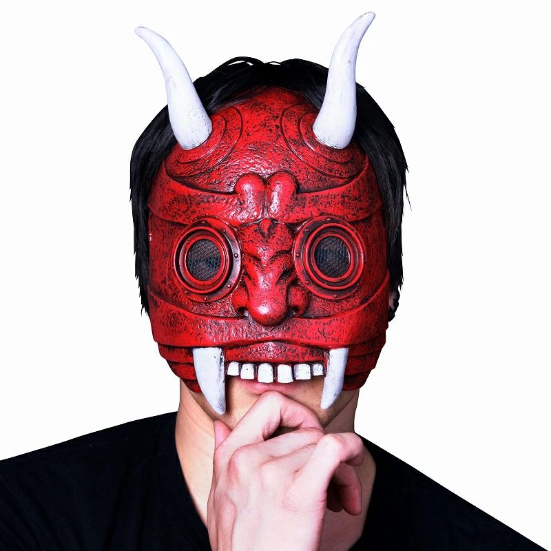 ハーフ鬼マスク 赤 [鬼 コスプレ 節分 仮装 赤鬼 アカオニ