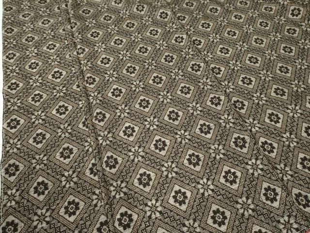 平和屋着物○本場大島紬 龍郷絣 菱文 正絹 逸品 DAAW5303ud