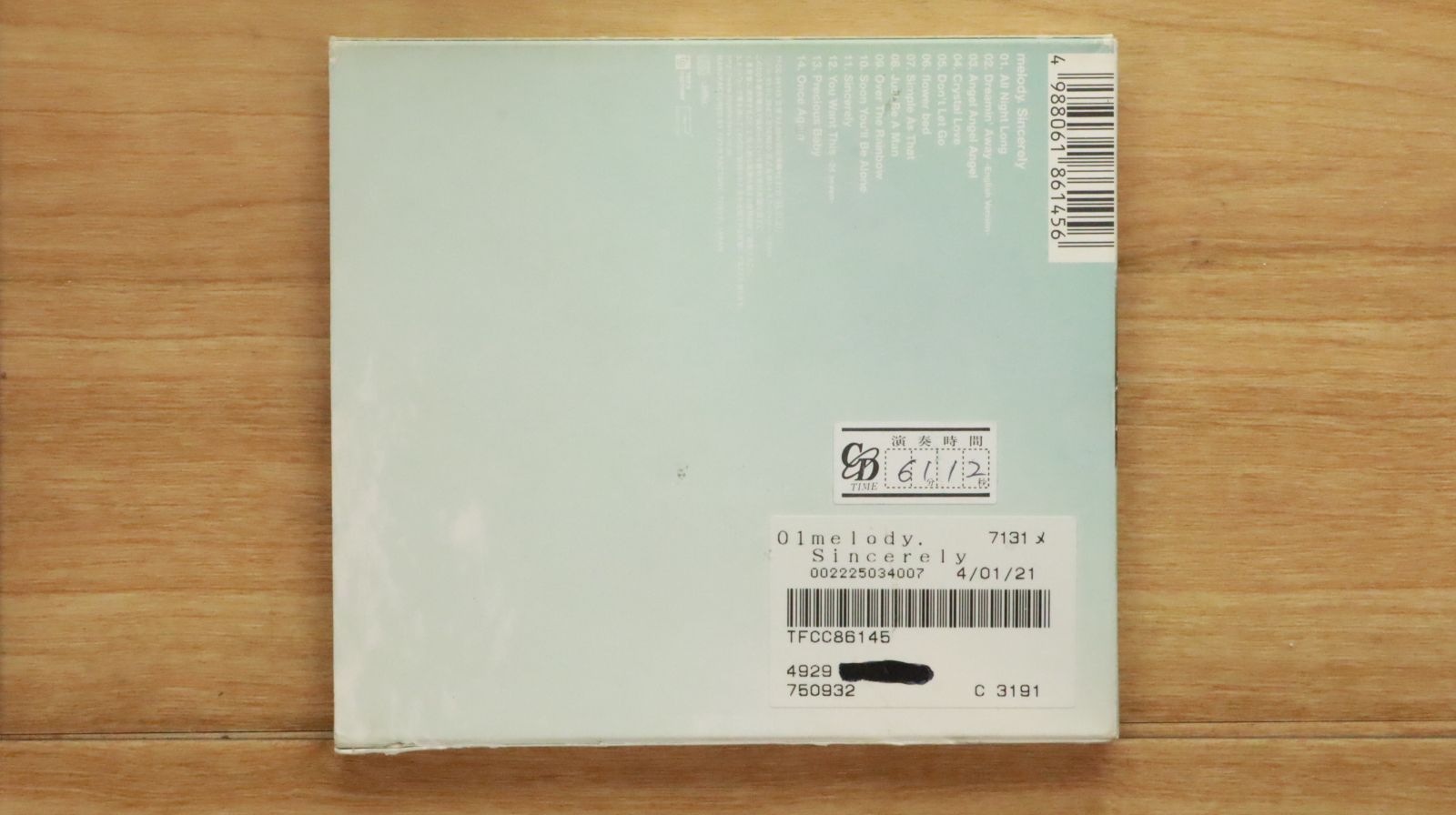国内盤CD☆メロディー/melody.□ Sincerely 【TFCC86145