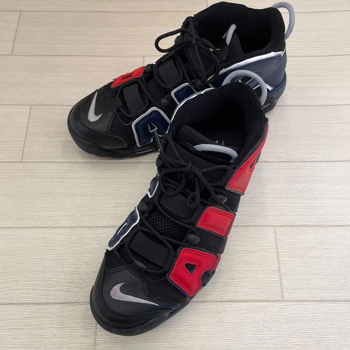 NIKE (ナイキ) AIR MORE UPTEMPO 96 エア モア アップテンポ 96 ブラック/レッド/ブルー ハイカットスニーカー モアテン  28.5cm S-346 - メルカリ