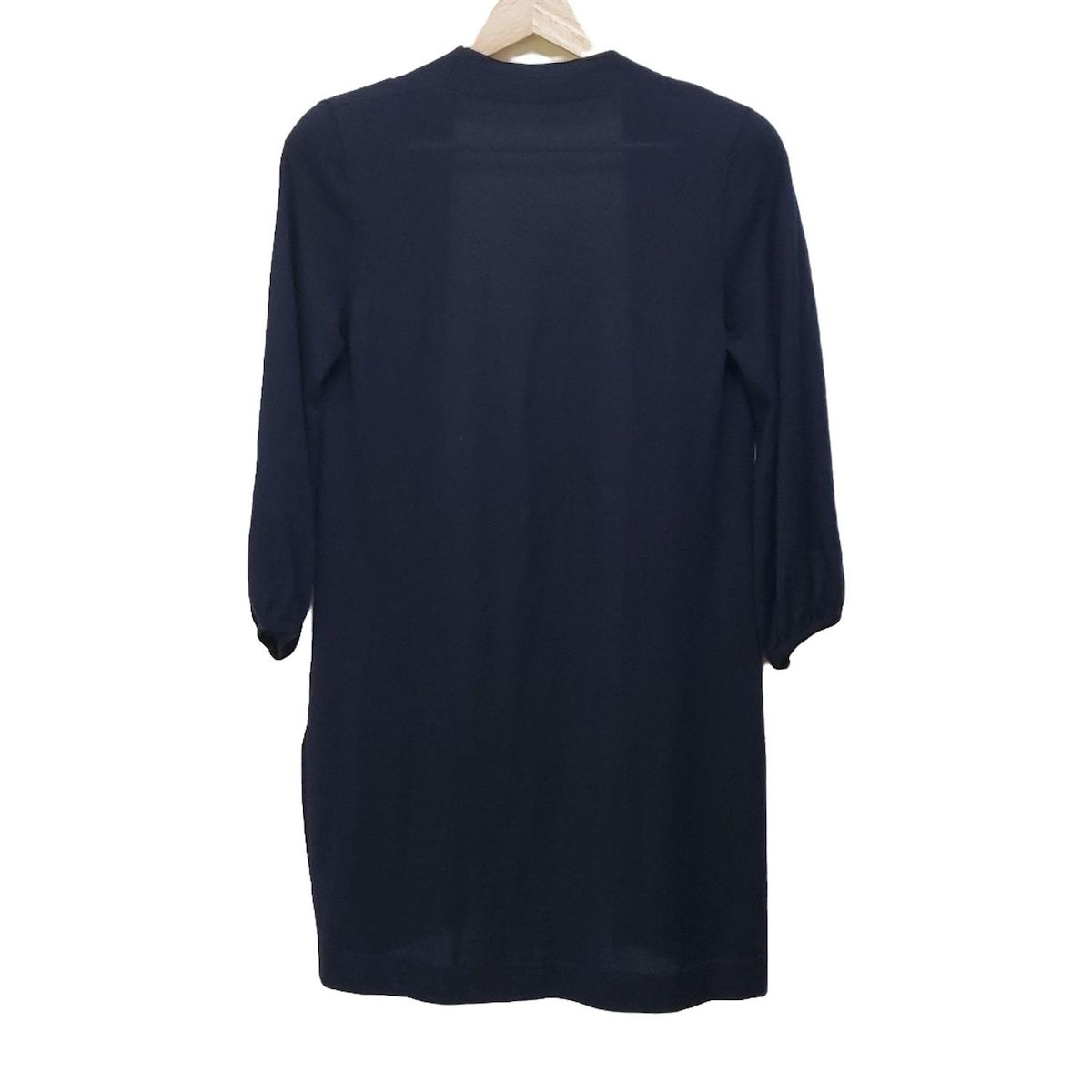 FOXEY フォクシー カーディガン レディース - 32714 ダークネイビー 長袖|カシミヤ|シルク|肩パッド|ロング丈