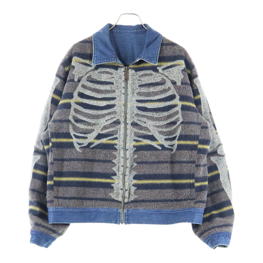 KAPITAL キャピタル 22SS 11.5Oz Denim BONE Lining Reversible ZIP UP Work JKT リバーシブル デニムジャケット ボーン インディゴ K2210LJ053