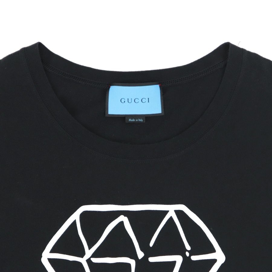 グッチシャツ グッチ ゴースト GG ダイヤモンド 半袖Tシャツ メンズ コットン