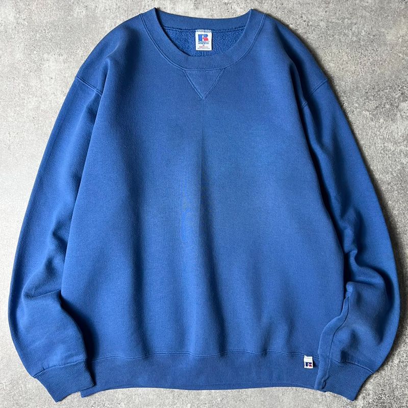 80s Russell　両面プリント　前Vスウェット　XL ヴィンテージ 80s USA製 RUSSELL 無地 前V スウェット トレーナー M / 80年代