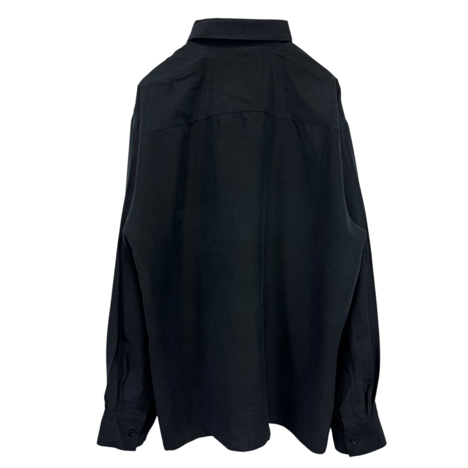 デッドストック シルク 刺繍 長袖シャツ 黒 ヴィンテージ Goouch 90s vintage Dead Stock GOOUCH Art Embroidery Silk Shirt
