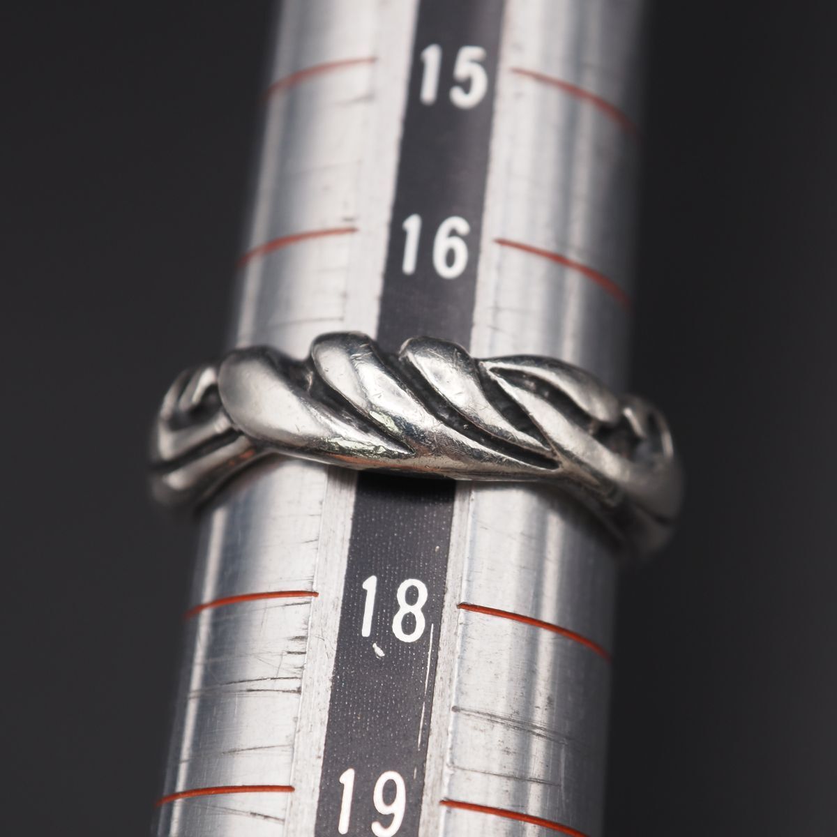 G968 ヴィンテージ 925刻印 リング デザイン シルバー 指輪 17号