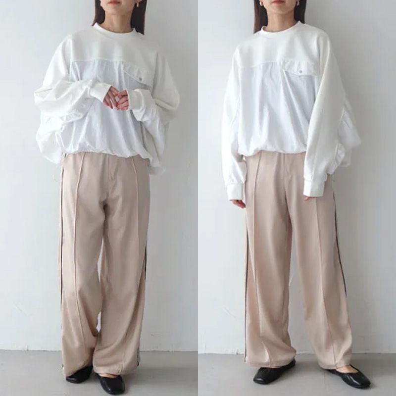 即納】異素材切替ドルマンプルオーバー Vingtrois ヴァントロア