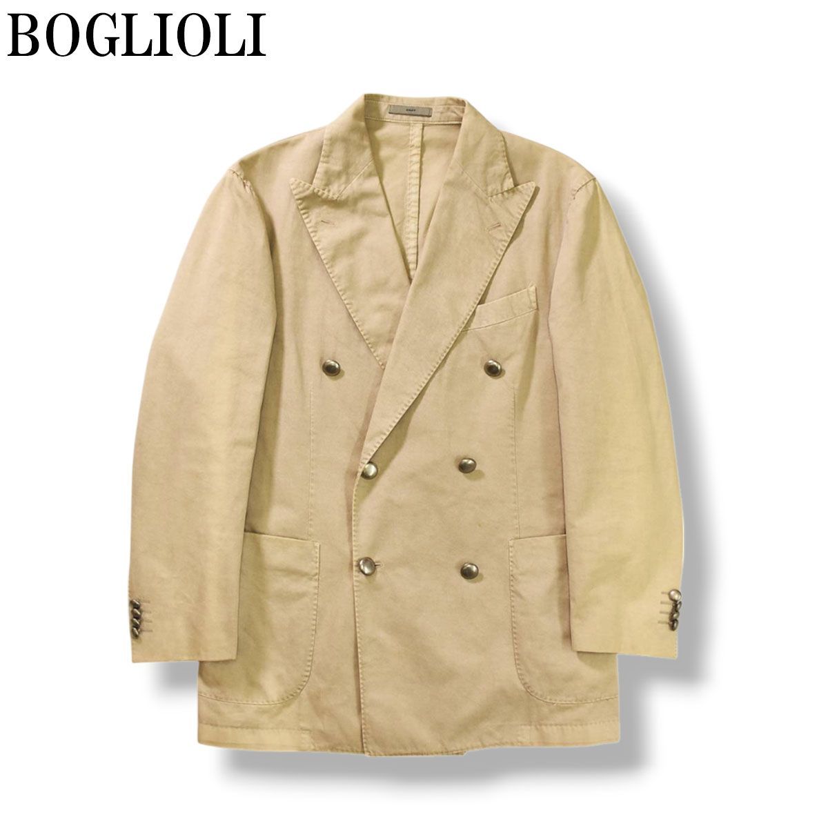 BOGLIOLI COAT ガーメントダイ アンコンジャケット イタリア製 48 最高級】 イタリア製 ボリオリ BOGLIOLI COAT ガーメントダイ