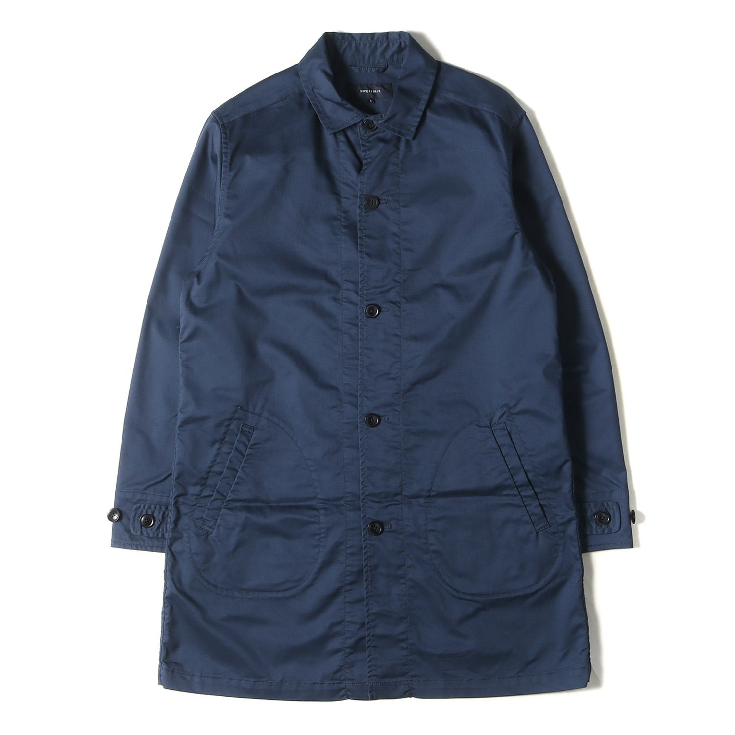 SHIPS シップス コート サイズ:L コットンポリ ショップコート / ステンカラー JET BLUE ネイビー 紺 アウター ジャケット 上着【メンズ】