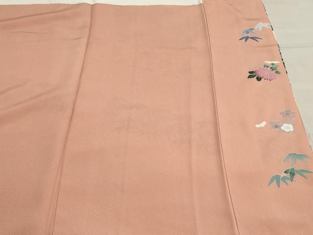平和屋着物▽訪問着 作家物 草花文 暈し染め 鬼しぼ縮緬 正絹