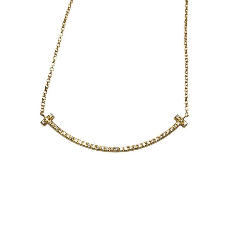 極美品✨ ティファニー ネックレス Tスマイル AU750 Tiffany & Co. - ティファニー Tiffany & Co ネックレス T