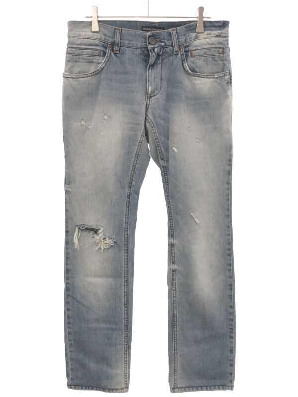 DOLCE&GABBANA ドルチェ＆ガッバーナ 14GOLD ダメージ加工デニムパンツ