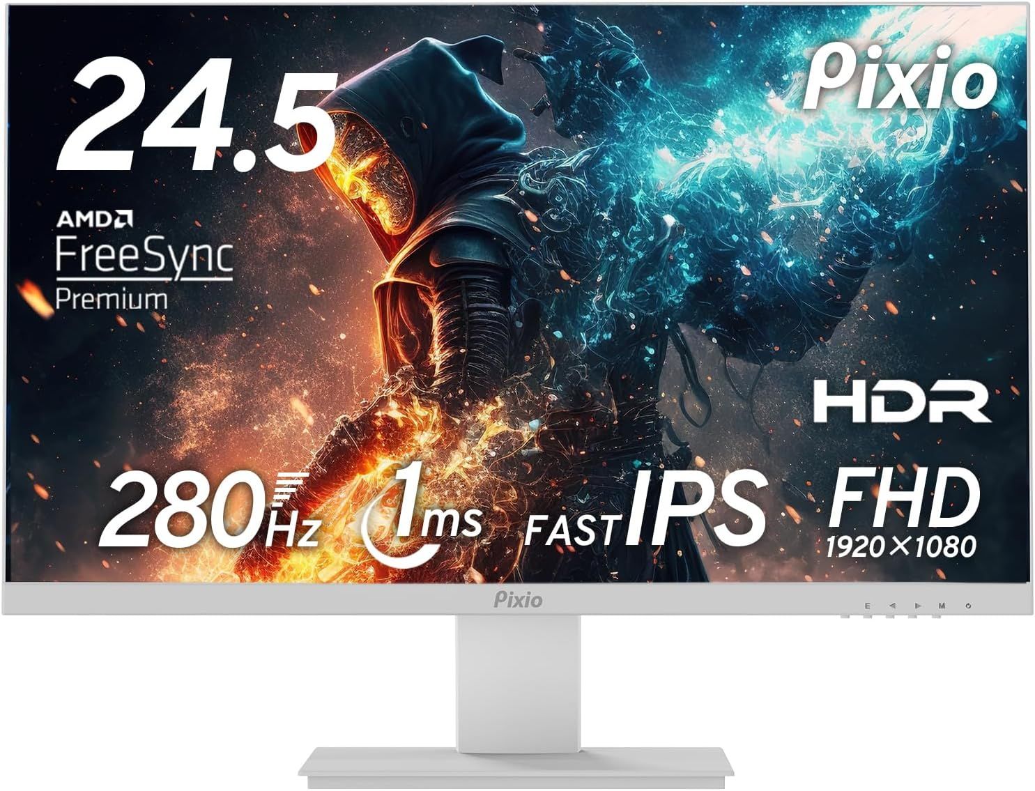 【美品】Pixio PX259 Prime White ゲーミングモニター 24.5インチ FHD IPS PX259PW