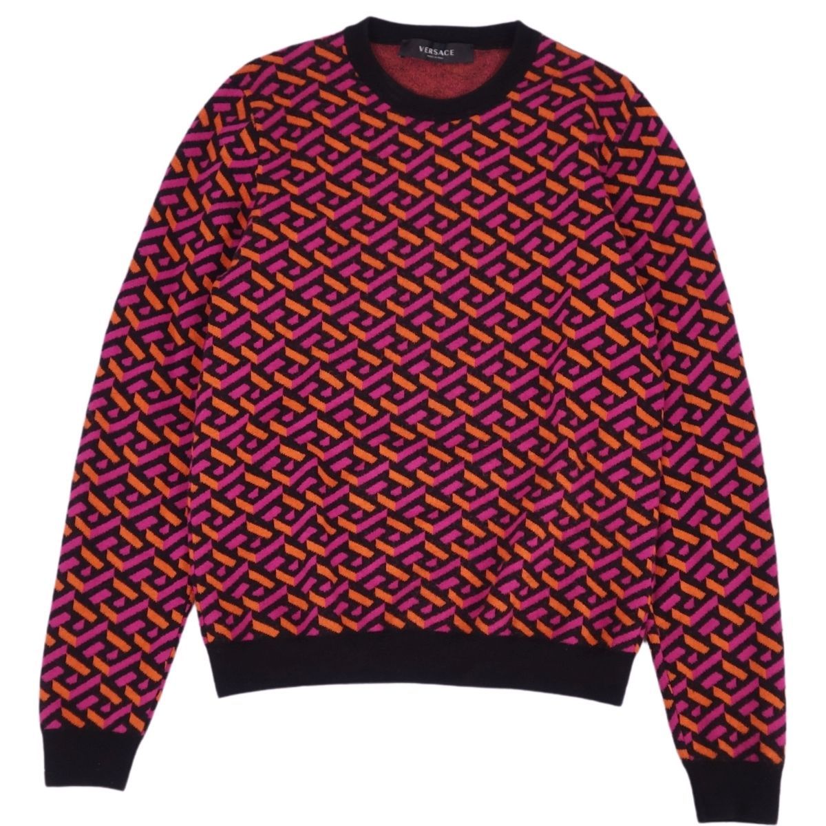 美品 ヴェルサーチ VERSACE ニット セーター クルーネック ロング 