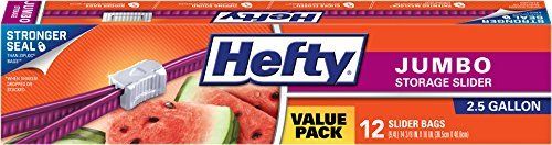 Hefty Slider ジャンボフードストレージバッグ - 2.5ガロンサイズ (2パック12個) [2 Pack 12 Count]