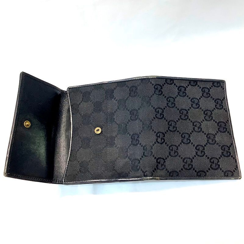 驚き価格 グッチ（GUCCI）ウッド留め金WホックGGキャンバス財布