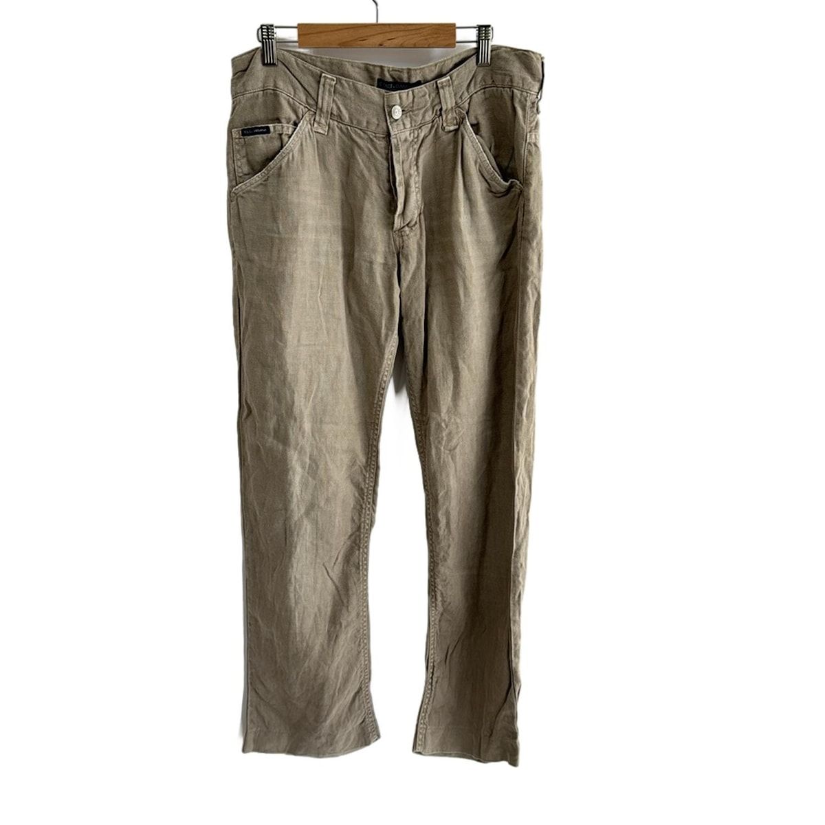 DOLCE-GABBANA ドルチェアンドガッバーナ パンツ サイズ46 L レディース - グレーベージュ フルレングス ボタンフライ