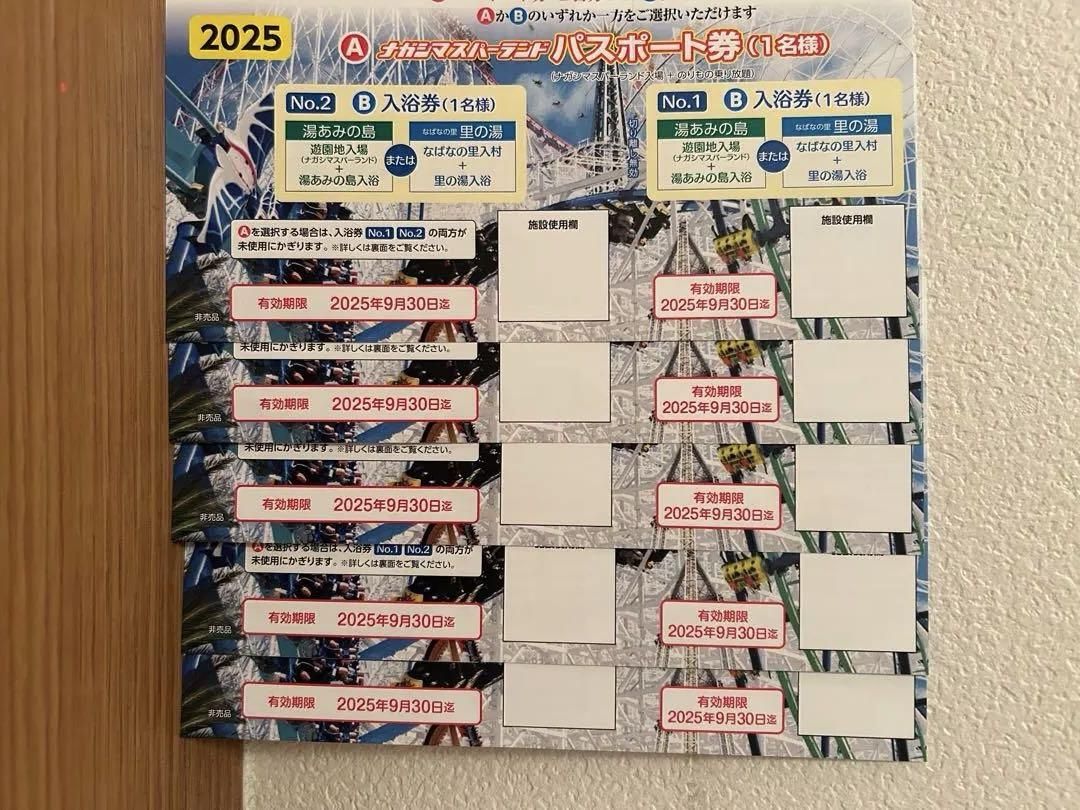 ナガシマスパーランド　パスポート券　なばなの里 ナガシマスパーランド パスポート 券 湯あみの島 なばなの里