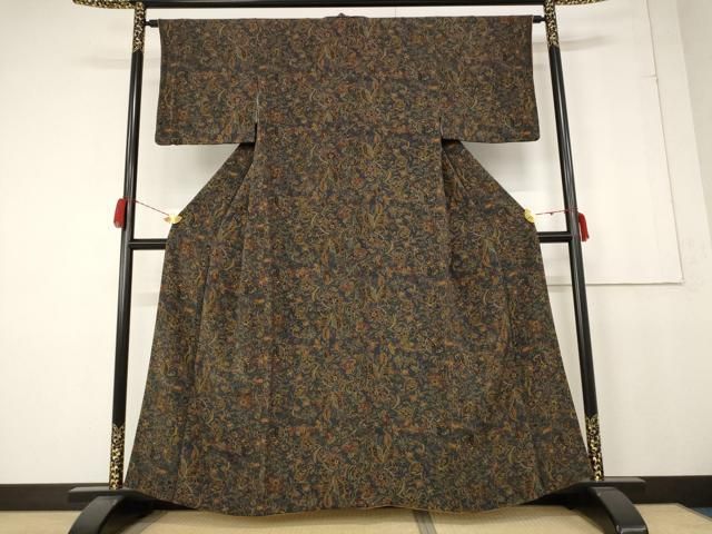 (葉月市❷) No.2452 未使用シリーズ正絹縮緬家屋風景柄小紋　美品 正絹小紋「風景に四季花総柄」 | 種類から探す,小紋 | きもの