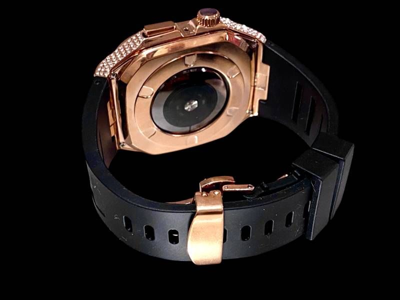 アップルウォッチケース 互換性対応 カスタム カバー 保護 ギフト 44 ４２ 45 46 キラキラ ベルト Apple Watch バンド セット series4 5 6 7 8 9 10 11 ローズブラック CHRISTIANNAURATH_COM_BR