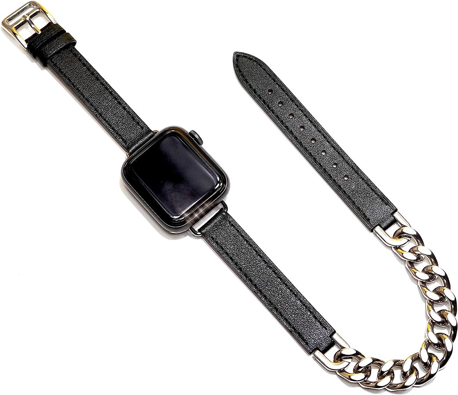 Apple Watch バンド ステンレス 42 44 45mm black - 金属ベルト