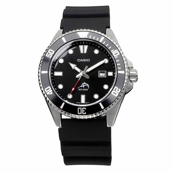 ♥ 時計 CASIO 腕時計 カシオ 時計 ウォッチ CASIO カシオ 逆輸入モデル クォーツ カジキマグロ ダイバー 200M ウレタン ブラック MDV-106-1A 並行輸入品