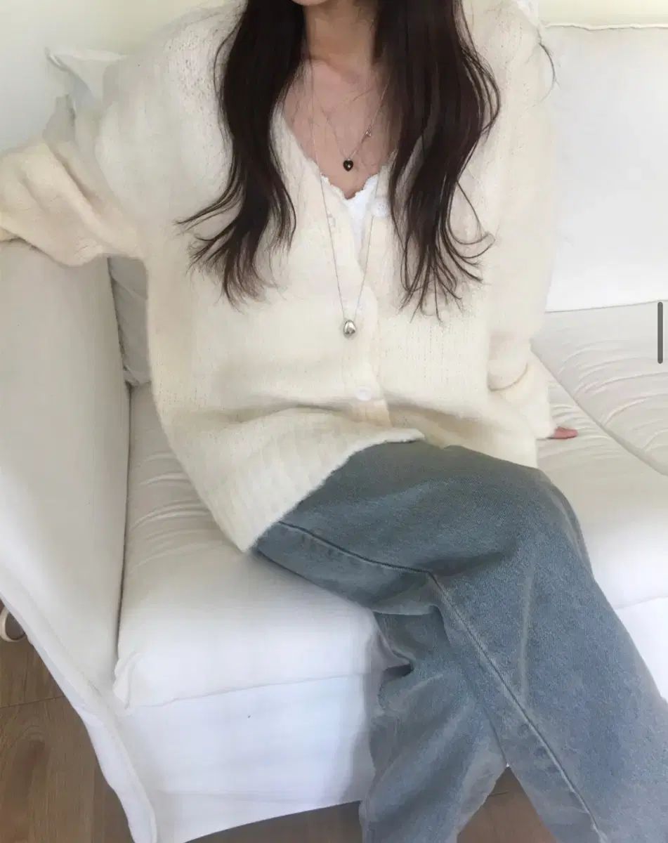 磨きのかかった ヒービーフォー ブラッシュ カーディガン チャコール