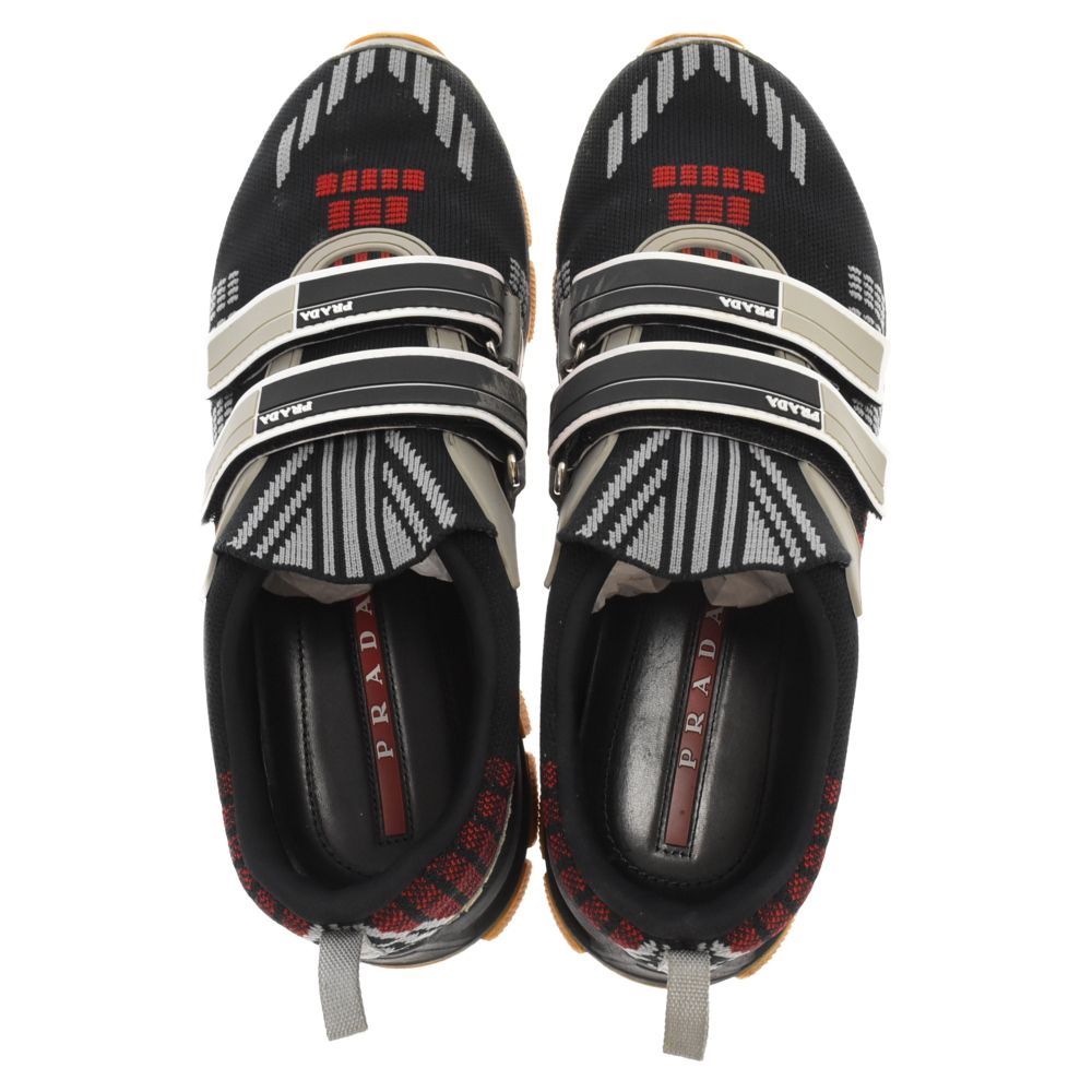 PRADA (プラダ) クラウドバスト ニットローカットスニーカー ブラック 