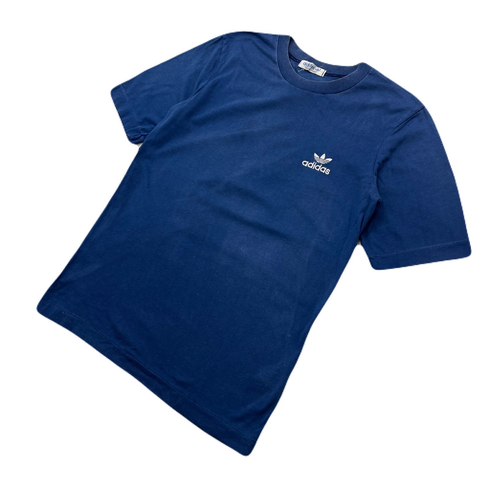 adidas Tシャツ メンズ S～M相当 ネイビー 【 デサント製 ヴィンテージ 