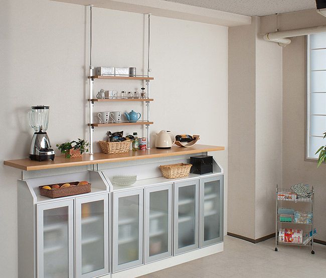 ANS1002928 つっぱりキッチンラック 幅65.5cm キッチン カウンター上