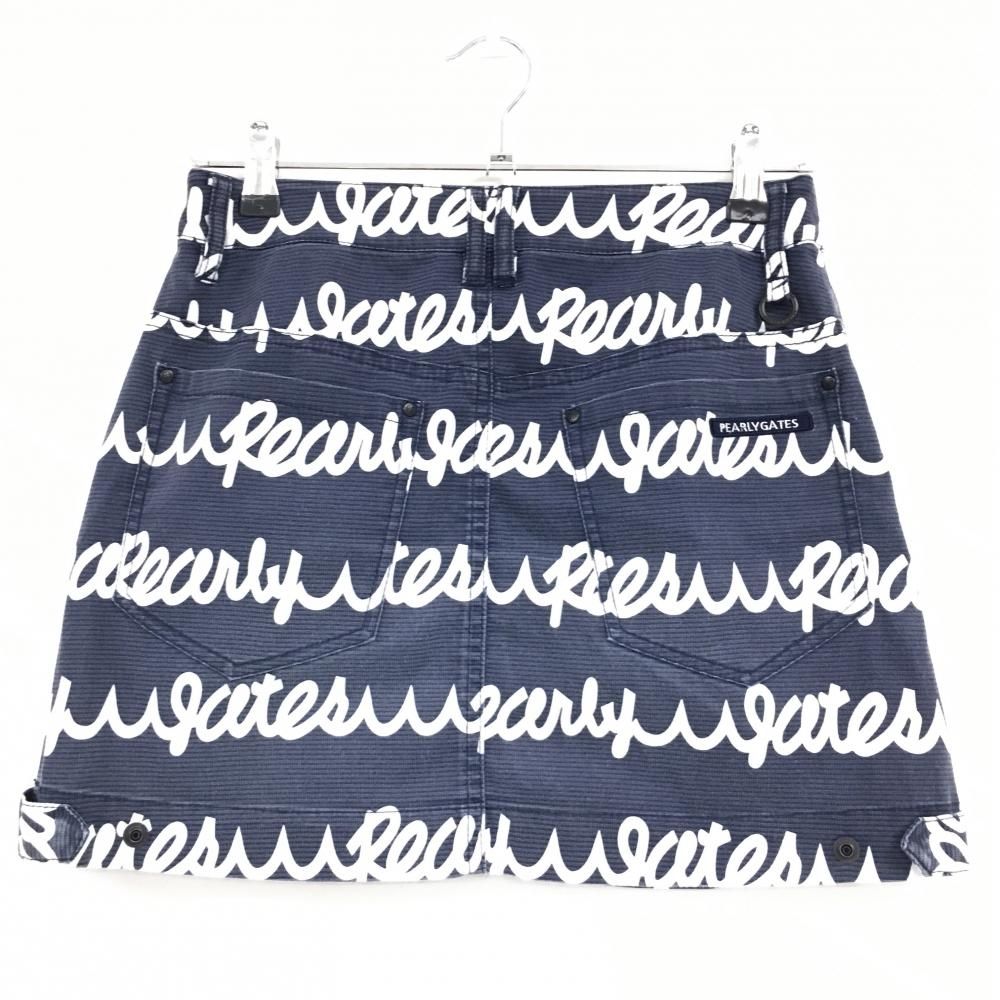 PEARLY GATES ネイビー ロゴミニスカート サイズ：1 PEARLY GATES