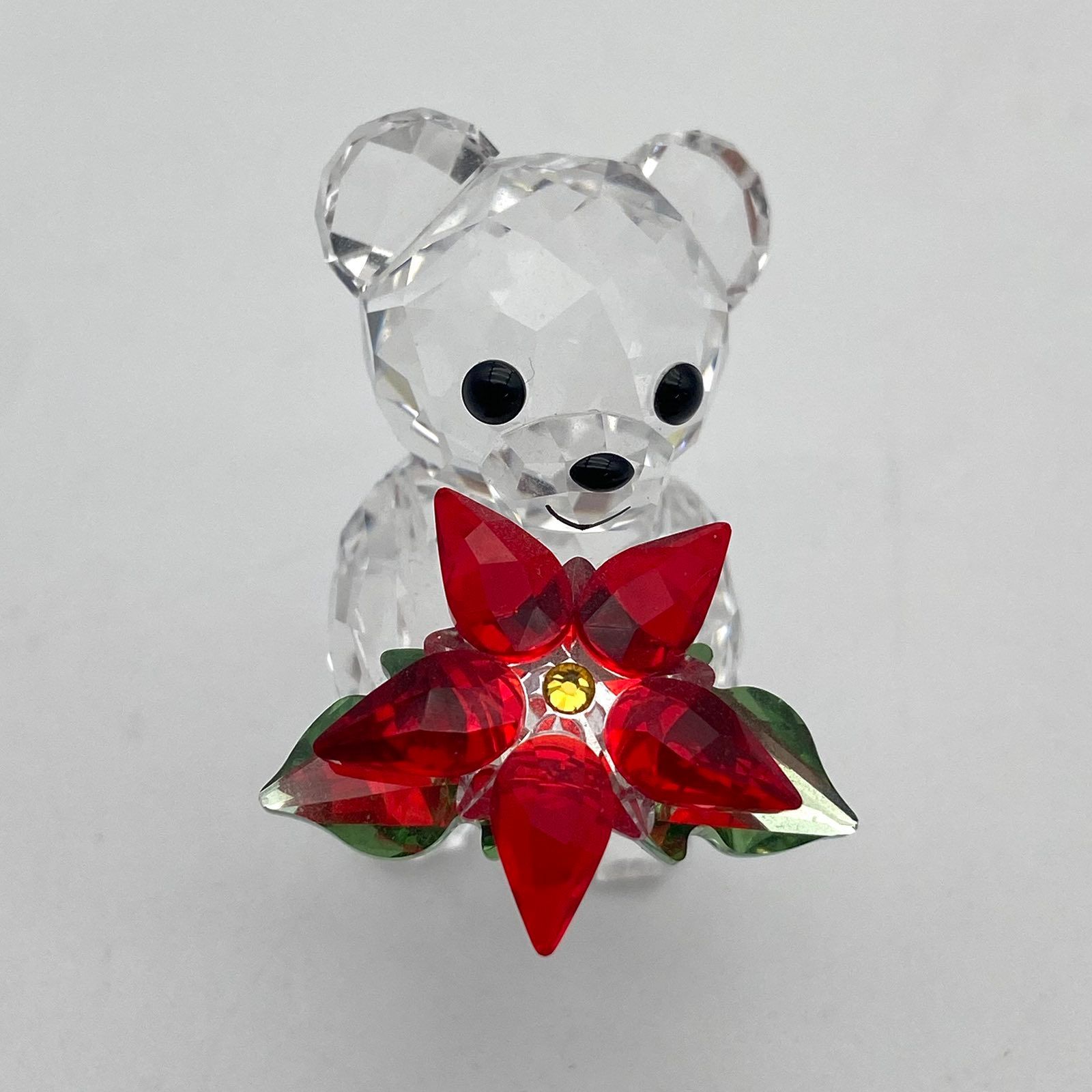 限定品】希少 スワロフスキー ベア 花 ポインセチア クリスマス