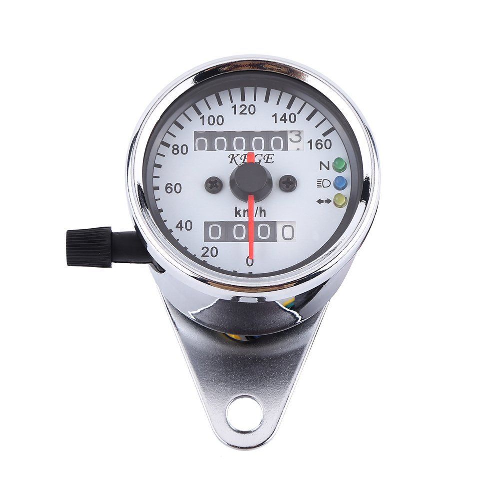 【数量限定】機械式 インジケーター バイク用 汎用 スピードメーター 12V ミニ バックライト LED 走行距離 VGEBY1 B