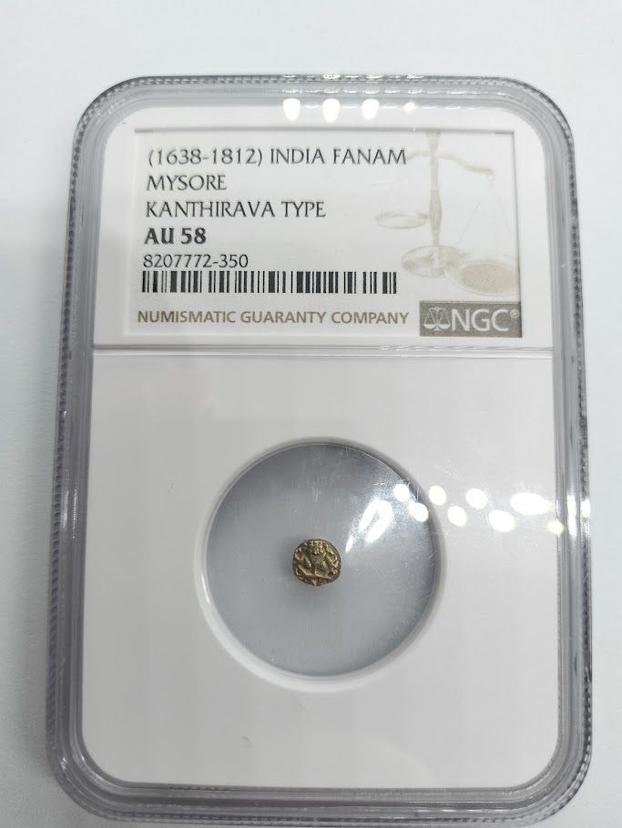 NGC AU 58 インド マイソール ファナム 1638-1812 カンチラヴァ タイプ 350
