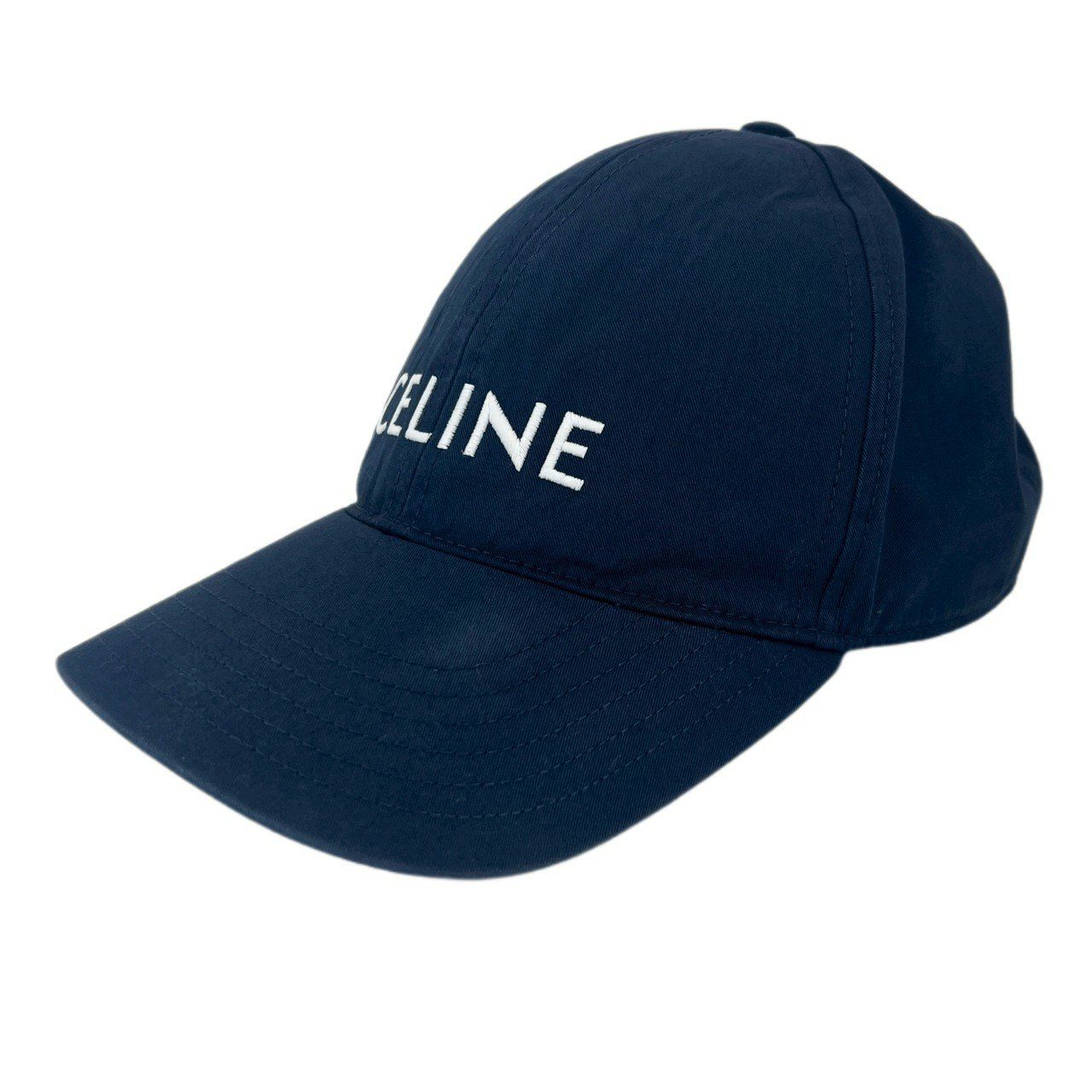 美品 CELINE セリーヌ ベースボールキャップ 綿100％ ネイビー