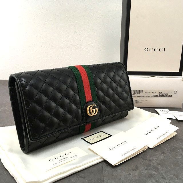 418 み GUCCI オフィディア 536451 長財布 キルティング ブラック ギフトにも