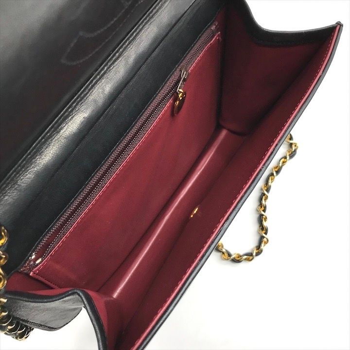 良品 CHANEL シャネル ココマーク マトラッセ ラムスキン プッシュロック チェーン ショルダー バッグ ブラック レディース a8389 CHANEL - 良品 CHANEL シャネル ココマーク マトラッセ ラムスキン