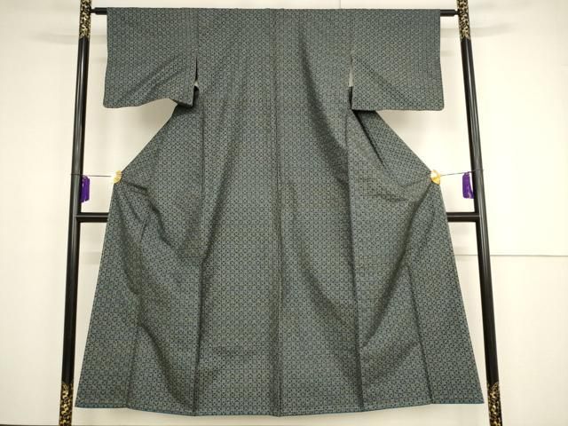 平和屋着物□本場村山大島紬 幾何学文様 正絹 逸品 AAAS9157pf