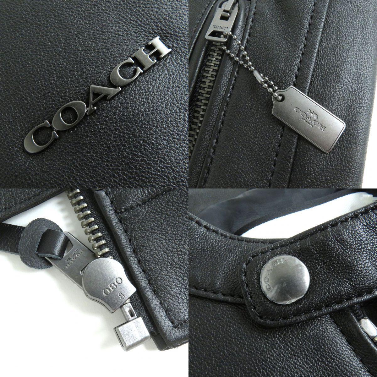 未使用品△正規品 COACH コーチ C7811 レザー レーサー 裏地シグネチャー柄 ラムスキン ライダースジャケット ブラック S  定価264,000円 - メルカリ