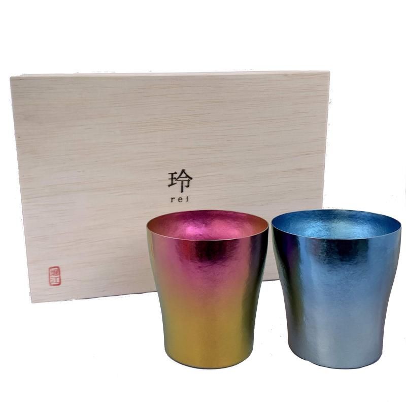LAUGH WRINKLES チタン二重タンブラー 麓 2色セット 玲 華チタン 保温 保冷 キャンプ アウトドア 燕産 HORIE ホリエ