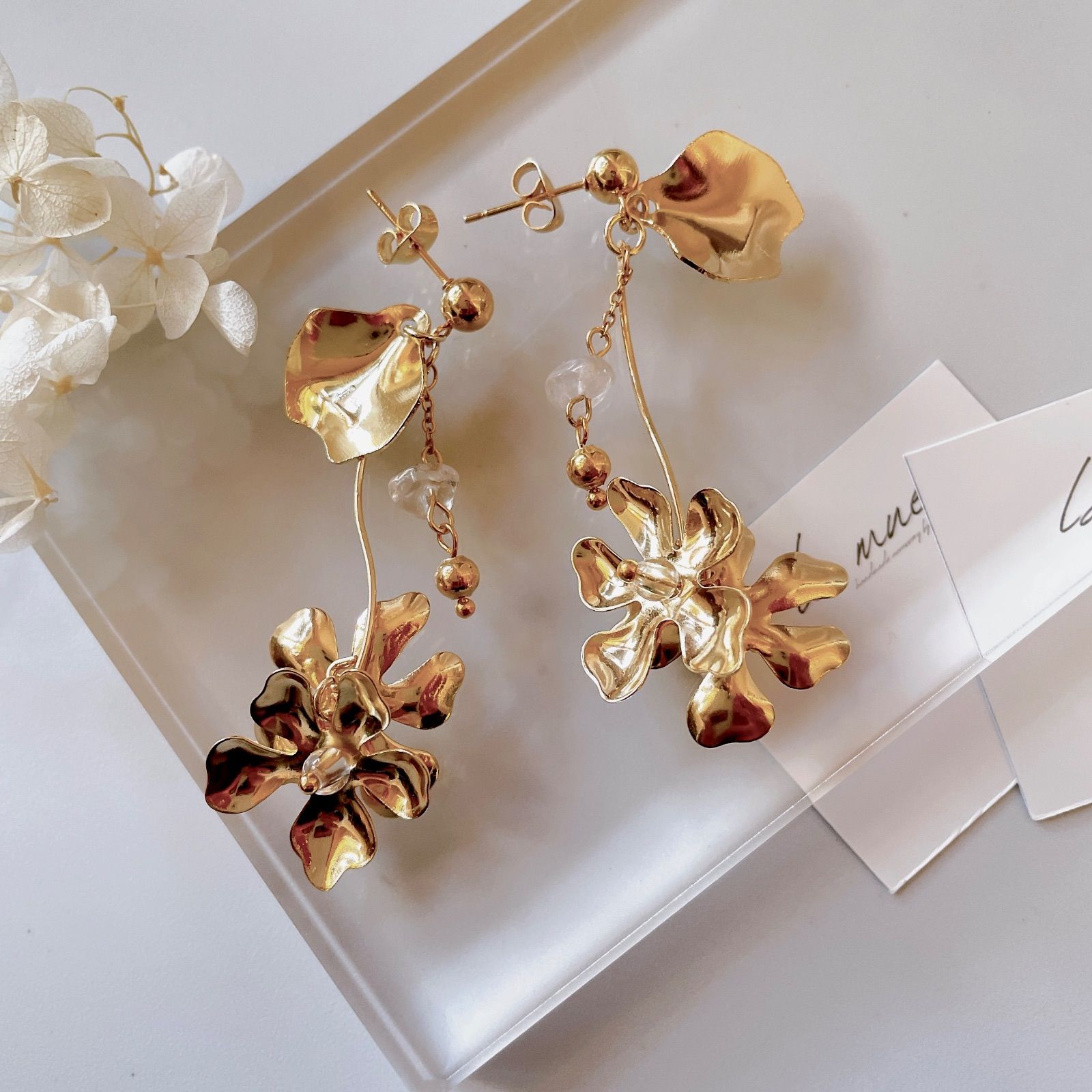 小ぶり＆軽量♡【304ステンレス 24KGP 本金メッキ ポスト】 メタル