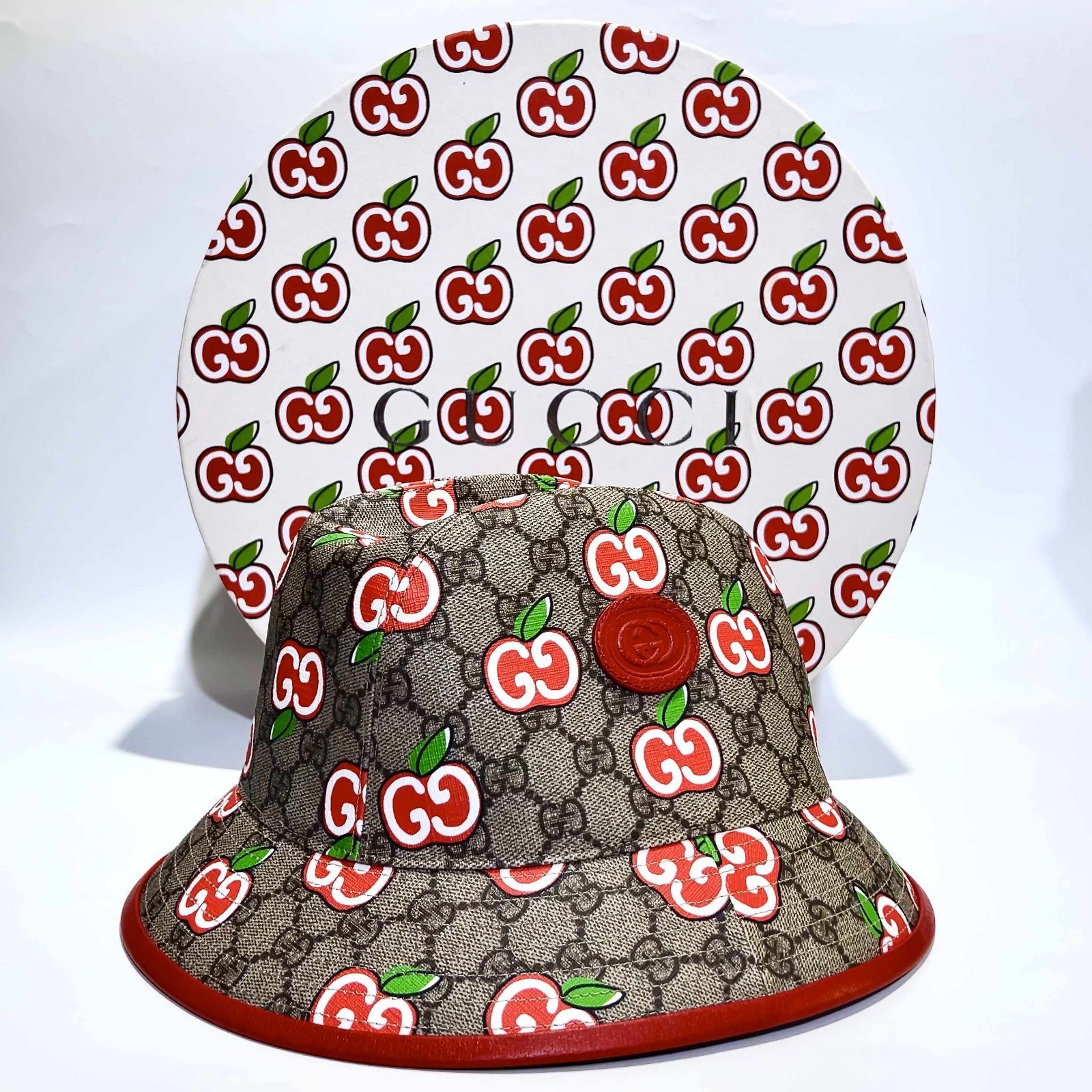 GUCCI グッチ GGスプリーム GGアップル フェドラハット 628445 Mサイズ 57cm 箱 レディース ファッション 帽子 ♥品 aua45455r61021