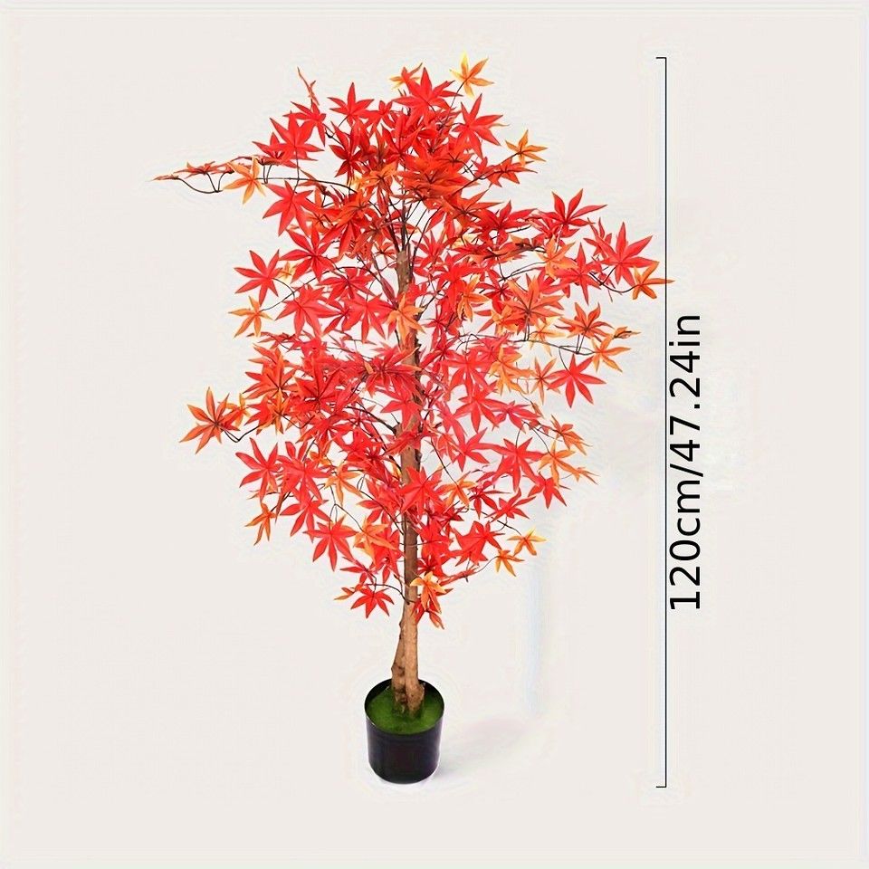 リアルな質感 人工メープルツリー 2SECTION 選べる3サイズ 置物 室内装飾品 フロアスタンド ポット付き クリスマス 誕生日 新築祝いに最適 119.99cm