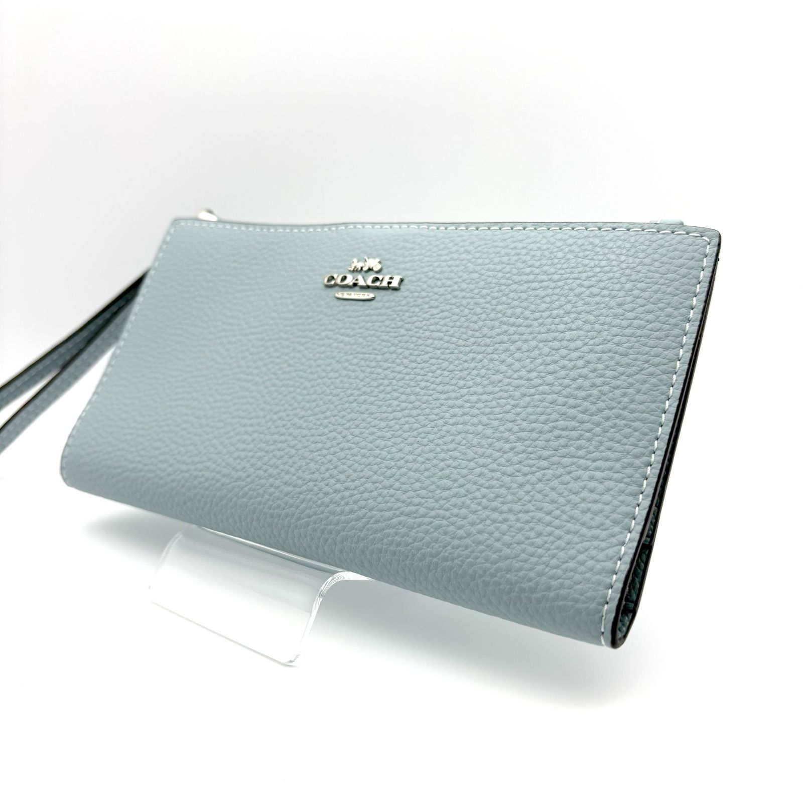 未使用品 】COACH コーチ 長財布 レザー ライトブルー - メルカリ